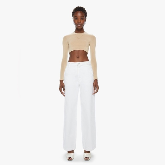 MOTHER Snacks The Fun Dip Utility Puddle jeans in Sticky Rice - Picture 1 of 16